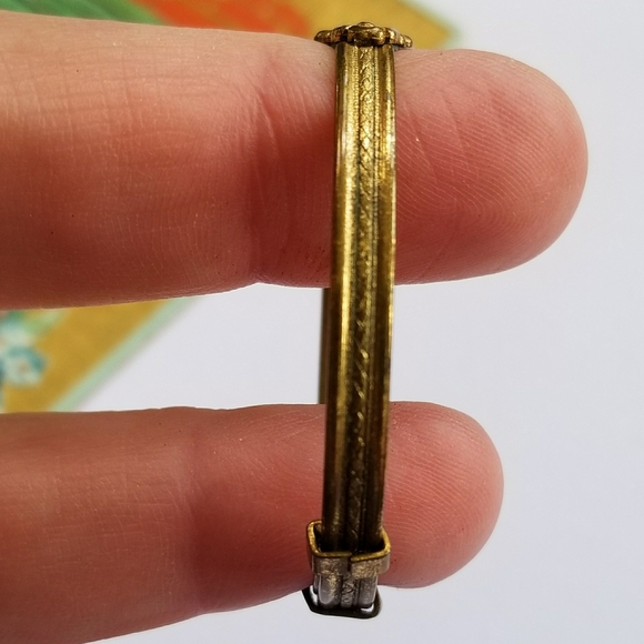 Relisted- Vintage tiny "Baby" bracelet word blue gold tone - Picture 11 of 14